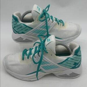 Babolat Propulse Women's White Blue Fury All Court Athletic Tennis Shoes Size 10